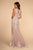 Elizabeth K - GL2616 Cap Sleeve Appliqued Illusion Mermaid Gown In Pink
