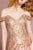 Elizabeth K - GL2620 Embellished Off-Shoulder A-line Gown In Pink