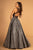 Elizabeth K - GL2631 Glitter High Neck Evening Gown In Silver