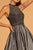 Elizabeth K - GL2631 Glitter High Neck Evening Gown In Silver