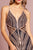 Elizabeth K - GL2633 Embellished Deep V-neck Trumpet Dress In Black