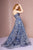 Elizabeth K - GL2650 Strapless Embellished A-line Dress In Blue