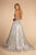 Elizabeth K - GL2652 Sequined Plunging V-Neck Gown In Silver