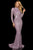 Sherri Hill - 52916 Beaded Long Sleeve Sexy Open Back Dress In Purple
