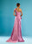 Gatti Nolli Couture - ED-4547 Appliqued Asymmetrical Evening Dress In Pink