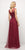 Cinderella Divine - ET320 Sleeveless Pleated Top A-Line Gown In Red