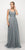 Cinderella Divine - ET320 Sleeveless Pleated Top A-Line Gown In Blue and Gray