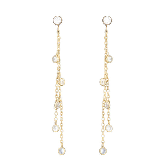 Bridal Double Strand CZ Drop Earrings