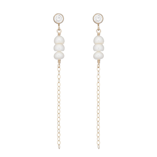 Bridal Pearl Cluster Drop Earring