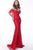 Jovani - JVN64116 Lace Off-Shoulder Mermaid Evening Dress In Red
