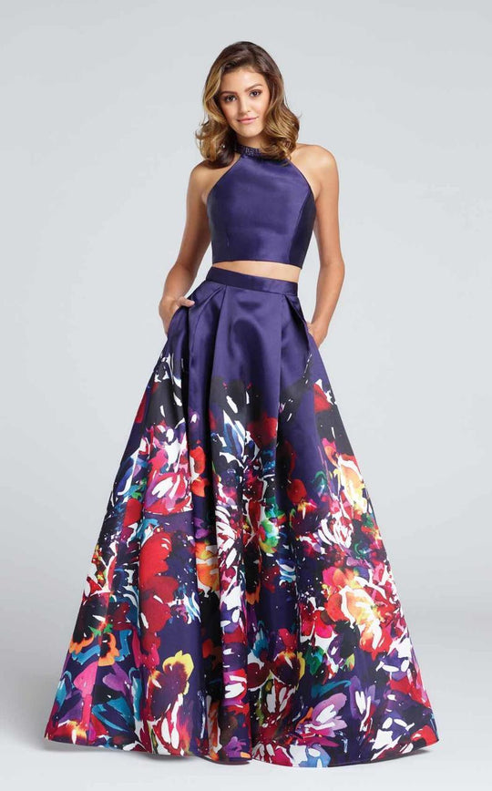Ellie Wilde - EW117005 Gown in Purple and Multi-Color