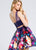 Ellie Wilde - Short Two Piece Mikado Dress EW117006 in Blue and Multi-Color