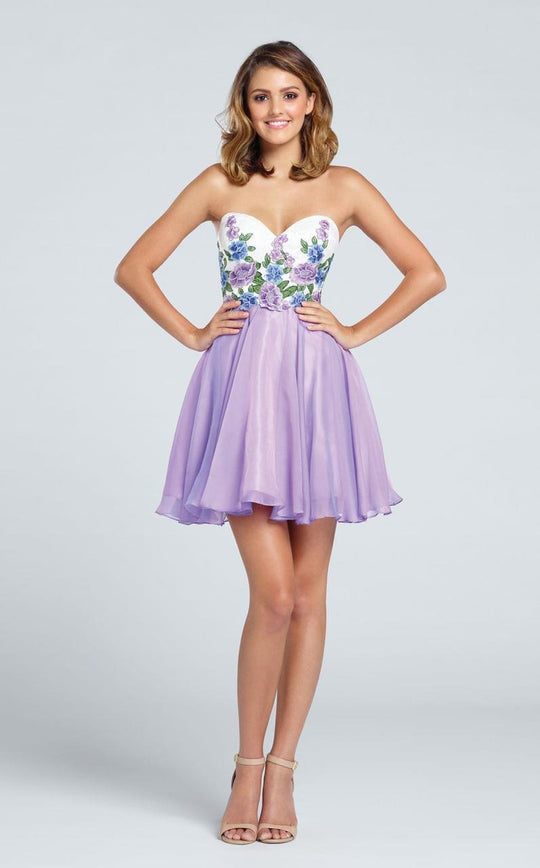 Ellie Wilde - EW117014 Dress in Purple and Multi-Color
