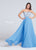 Ellie Wilde - EW117017 Long Chiffon Gown with Beaded Bodice
