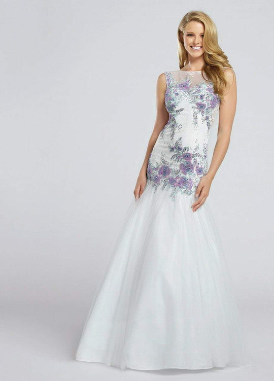 Ellie Wilde - EW117018 Long Tulle Trumpet Gown