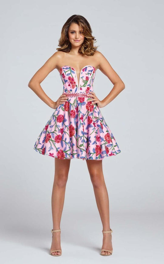 Ellie Wilde - EW117088 Dress in Pink and Multi-Color