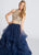 Ellie Wilde - EW117156 Two Piece Illusion Halter Dress in Blue