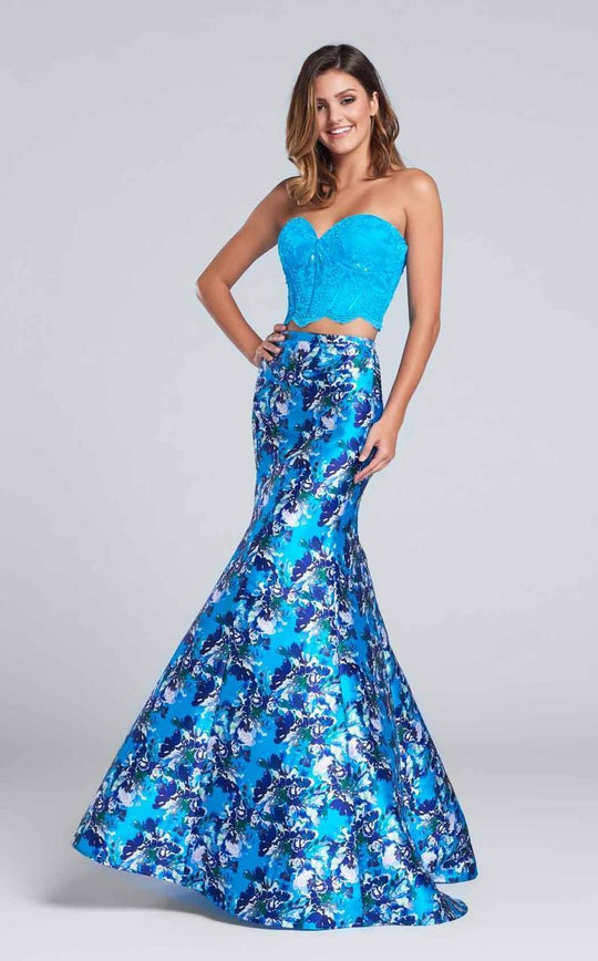 Ellie Wilde - EW117168 Dress in Blue and Multi-Color