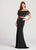 Ellie Wilde - EW118017 Two Piece Embellished Sheath Dress In Black