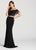 Ellie Wilde - EW118017 Two Piece Embellished Sheath Dress In Black