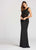 Ellie Wilde - EW118019 Three Piece Embellished Fringe Jersey Dress In Black
