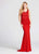 Ellie Wilde - EW118019 Three Piece Embellished Fringe Jersey Dress In Red