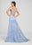 Ellie Wilde - EW118023 Off-Shoulder Corset Bodice High Slit Long Gown