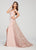 Ellie Wilde - EW118023 Off-Shoulder Corset Bodice High Slit Long Gown