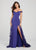 Ellie Wilde - EW118023 Off-Shoulder Corset Bodice High Slit Long Gown