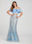 Ellie Wilde - EW118127 Flounced Off-Shoulder Embroidered Tulle Gown
