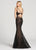 Ellie Wilde - EW118142 Bead-Adorned Intricate Lace Overlay Gown In Black