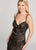 Ellie Wilde - EW118142 Bead-Adorned Intricate Lace Overlay Gown In Black