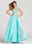Ellie Wilde - EW118150LS Beaded Lace Illusion A Line Chiffon Gown