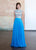 Ellie Wilde - EW118190 Multi Beaded High Neckline Prom Dress In Blue and Multi-Color