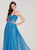 Ellie Wilde - EW119002 Strapless Sweetheart A-Line Glitter Gown In Blue