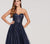 Ellie Wilde - EW119002 Strapless Sweetheart A-Line Glitter Gown In Blue