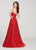 Ellie Wilde - EW119002 Strapless Sweetheart A-Line Glitter Gown In Red