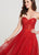 Ellie Wilde - EW119002 Strapless Sweetheart A-Line Glitter Gown In Red