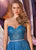 Ellie Wilde - EW119002 Strapless Sweetheart A-Line Glitter Gown In Blue