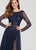 Ellie Wilde - EW119003 Long Sleeve Illusion Tulle A-Line Gown