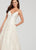 Ellie Wilde - EW119005 Sleeveless Scoop Back Beaded Lace A-Line Gown In White