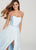 Ellie Wilde - EW119007 Strapless Lace Embroidered Tulle A-Line Gown In Blue