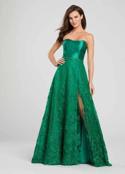 Ellie Wilde - EW119007 Strapless Lace Embroidered Tulle A-Line Gown