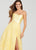 Ellie Wilde - EW119007 Strapless Lace Embroidered Tulle A-Line Gown In Yellow