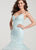 Ellie Wilde - EW119008 Plunging Lace Tiered Mermaid Gown In Blue