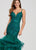 Ellie Wilde - EW119008 Plunging Lace Tiered Mermaid Gown In Green