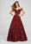 Ellie Wilde - EW119009 Embroidered Off-Shoulder Gown In Red