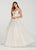 Ellie Wilde - EW119010 Pastel Floral Lace Appliqued A-Line Gown In White