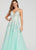 Ellie Wilde - EW119010 Pastel Floral Lace Appliqued A-Line Gown In Green