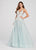 Ellie Wilde - EW119010 Pastel Floral Lace Appliqued A-Line Gown In Blue